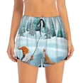 thumbnail image 2 of Balery Gnome And Red Fox Fishing Pantalones cortos deportivos para mujer con forro y dos bolsillos, elásticos, para entrenamiento, gimnasio, yoga-XX-Large, 2 of 7