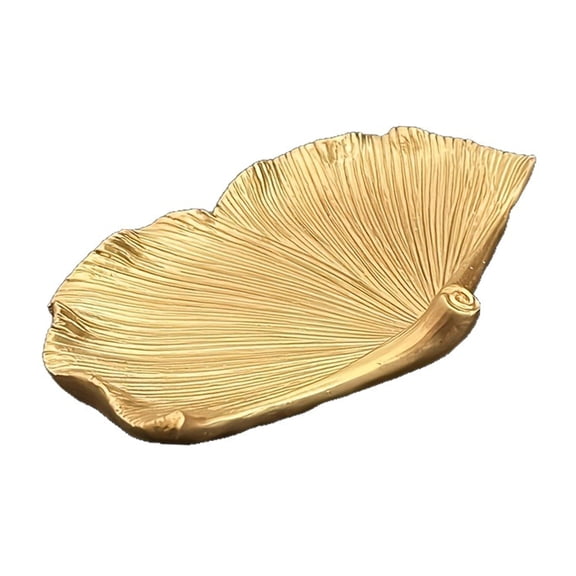 Gold Jewelry Tray Leaf Shape Trinket Dish Rings Holder Bowl for Bracelets Necklace Organizers Decorative Display Plate