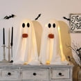 thumbnail image 5 of Halloween Decorations - Glowing Sherpa Ghost with Pumpkin Halloween Decorations Indoor Cute Spooky Tabletop Decorations for Party Home Kitchen and Fireplace (3 pack), 5 of 15