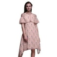 thumbnail image 1 of Bimba Bird Printed Womenâ€™s Ruffle Front Cold Shoulder Swing Shift Dress-XX-Large, 1 of 6