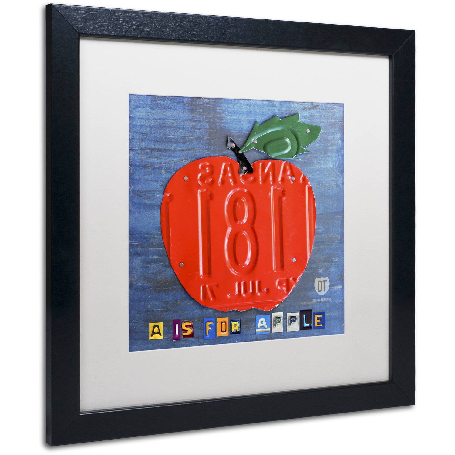 Trademark Fine Art 'Apple' Canvas Art by Design Turnpike, White Matte, Black Frame