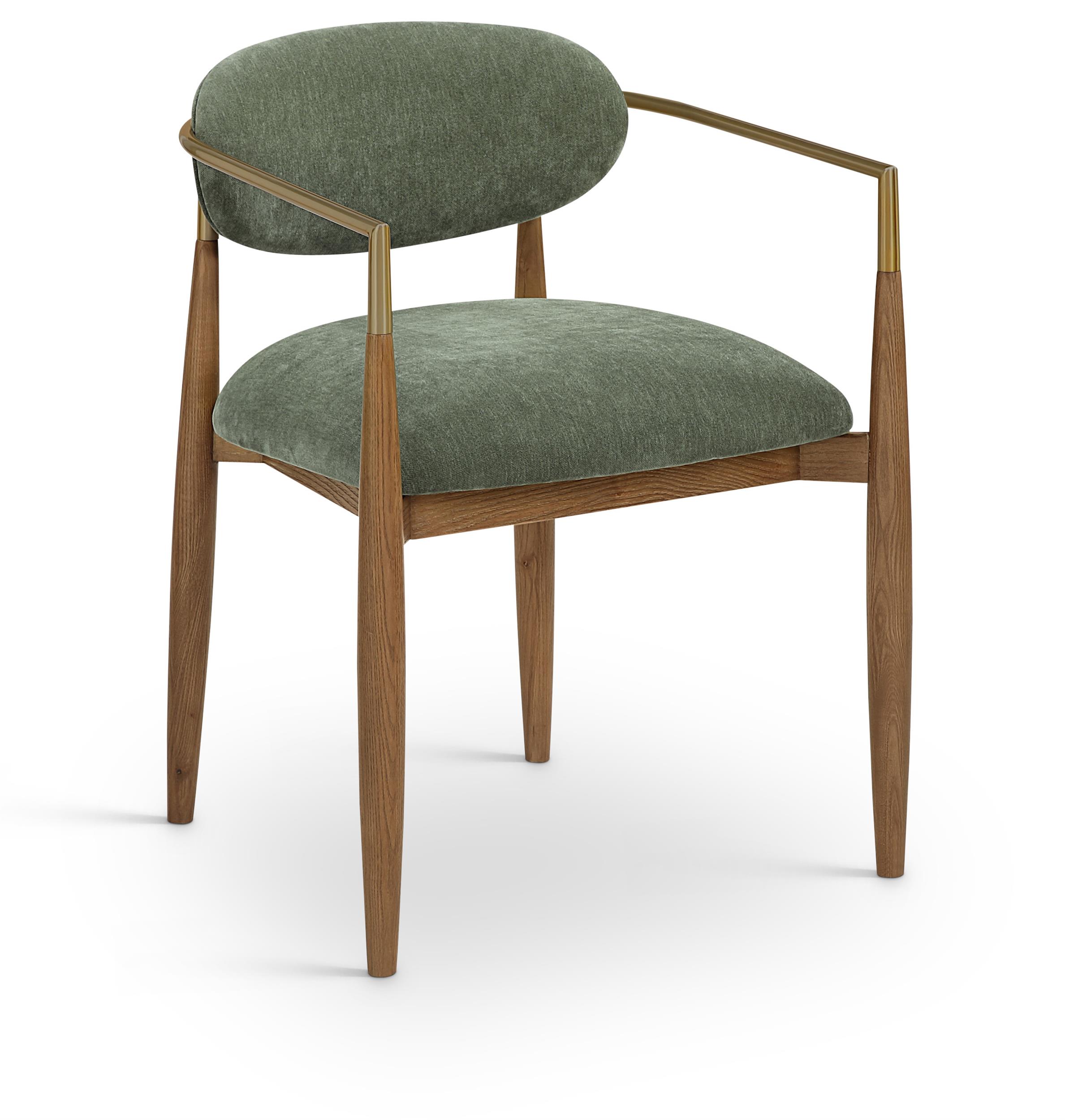 Meridian Furniture Riccio Olive Performance Fabric Dining Arm Chair (Set of 2)