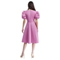 thumbnail image 2 of TiaoBug Womens Puff Sleeve Party Dress Babydoll A-Line Flared Evening Dress Formal Prom Gown Light Purple XXL, 2 of 7