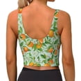 thumbnail image 3 of Fotbe Tangerine Pattern Womens' Sports Bra Longline Wirefree Padded with Medium Support Sports Moisture-Wicking Workou Vest,Tank Top-Small, 3 of 9
