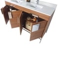 thumbnail image 3 of Fine Fixtures - Modern Wallnut 60" Bathroom Vanity Set, Satin Brass Hardware, Phoenix Sintered Stone Top, 3 of 4