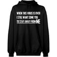 thumbnail image 2 of OXI Hoodie Sweatshirt - To Stay Away From Me, Basic Casual Hoodie for Men's and Women Fleece Hoodie Long Sleeve - Black X-Large, 2 of 3