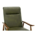 thumbnail image 5 of Pemberly Row Modern Green Faux Leather Wood Arm Push Back Recliner, 5 of 15