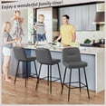 thumbnail image 7 of Dycanpo 26”H Bar Stools Set of 3, Double-Layer Upholstered, for Home Kitchen, Grey, 7 of 7