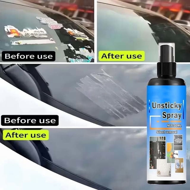 Eliminador de Adhesivo En Aerosol Antiadherente de 50 Ml. Limpiador Multiusos de Manchas y Pegamento con Raspador. Potente Removedor para El Hogar, El Coche y Otras Superficies.