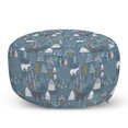 thumbnail image 1 of Forest Pouf Cover with Zipper, Pattern with Bunny Polar Bear Forest Elements and Hand Drawn Shapes Hipster Art, Soft Decorative Fabric Unstuffed Case, 30" W X 17.3" L, Multicolor, by Ambesonne, 1 of 5