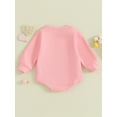 thumbnail image 5 of 0-18M Baby Girls Boys Rompers 3M 6M 12M 18M Valentine's Day Clothes Letter Heart Fuzzy Embroidered Long Sleeve Jumpsuit, 5 of 10
