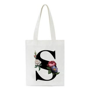 Personalized Initial Canvas Tote Bag with Zipper, Present Bag with Inner  Pocket & Make Up Bag, Great…See more Personalized Initial Canvas Tote Bag