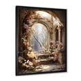 thumbnail image 2 of Designart "Blooms in Ancient Ruins II" Fashion Framed Wall Art - Glam Yellow Fantasy Entryway Framed Wall Art, 2 of 6