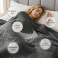 thumbnail image 4 of Loomsnest Ultra Soft Dark Gray King Waffle Blanket, 100% Cotton Blanket for Bed, Sofa & Couch, Waffle Weave All Season Throw for Hot Sleeper, Lightweight & Breathable, 108" x 90", 4 of 9
