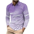 thumbnail image 2 of Donemore Men's Casual Long Sleeve Printed Half-Zip Pullover Collar Shirt with Trendy Design for Comfortable and Versatile Styling, 2 of 5