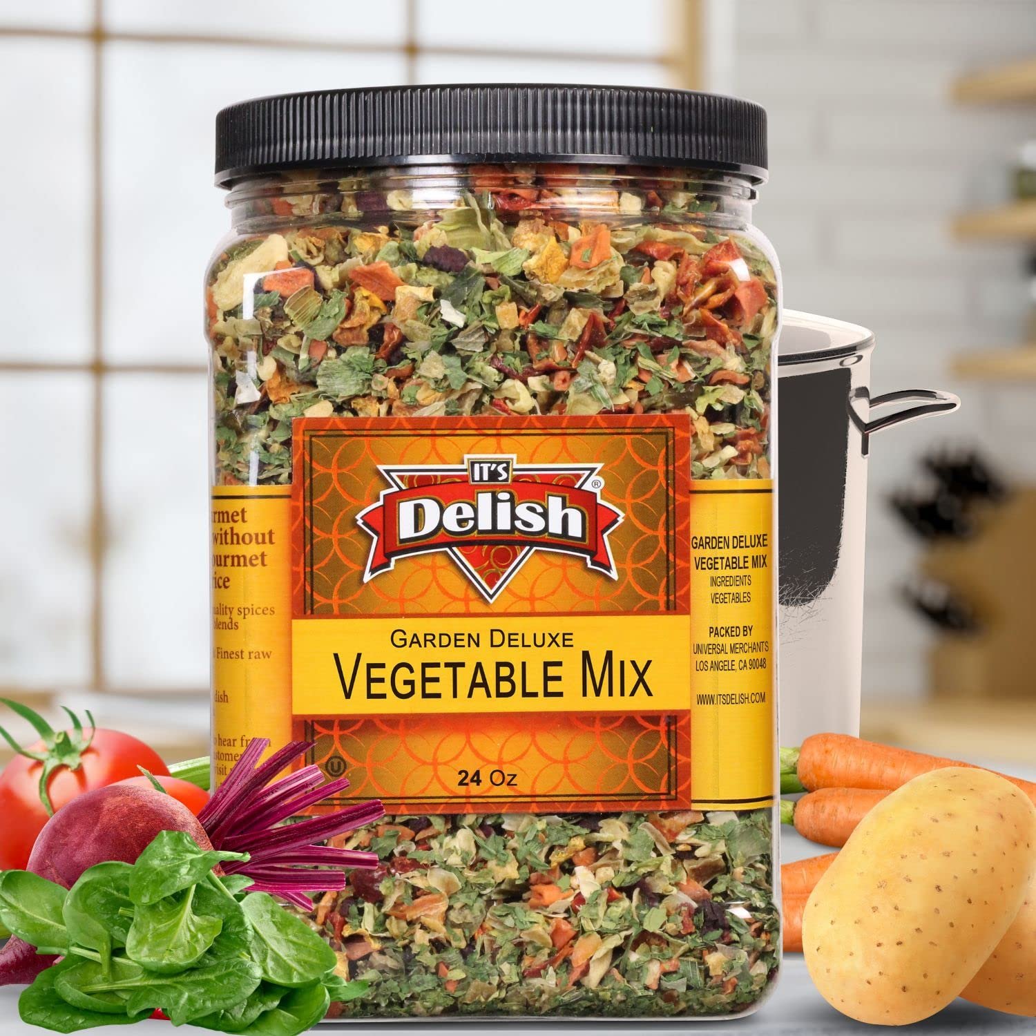 Garden Deluxe Vegetable Soup Mix By Its Delish 24 Oz Jumbo Container Vegan Kosher 1740