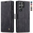 thumbnail image 2 of Dteck Case for Samsung Galaxy S24 Ultra,Vintage Leather Magnetic Wallet Case Card Slot TPU Shockproof Kickstand Full Body Protective Cover for Galaxy S24 Ultra,Black, 2 of 9