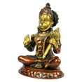 thumbnail image 3 of Brass World Big Brass Lord Hanuman Ji Blessing with Gada on Shoulder Murti Bajrangbali Bhagwan Statue Height 15", 3 of 5