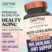 Grow Vitamin Collagen Multi-Capsules with Biotin & Vitamin C, 90 Count