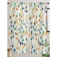 thumbnail image 2 of Living Room Curtains 72 Inches length, Colorful Leaf Window Treatment Curtain Drapes, Spring Vintage Botanical Summer Light Filtering Drapes for Bedroom Laundry Room, 52"x72", 2 Panels, 2 of 7