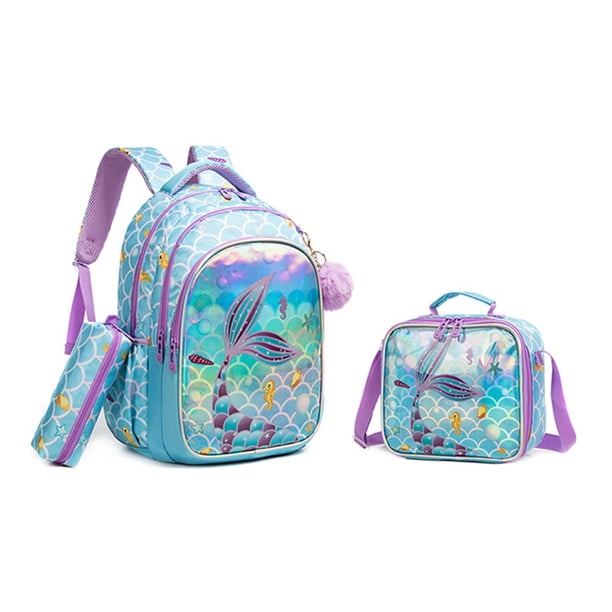 Mochilas escolares 3 en 1 para niñas, mochilas escolares para adolescentes, mochila Kawaii con torre de lentejuelas con bolsa de Almuerzo qym unisex