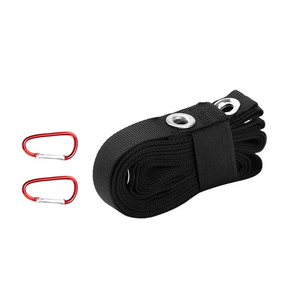 Correa de extensión para tienda de campaña, cuerda colgante con mosquetón, cordón Universal para tienda de campaña, tendedero para senderismo, lámpara Negro