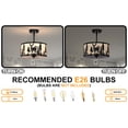 thumbnail image 6 of Sunnyin Rustic Drum Chandelier Deer Forest Pattern 3-Light Hanging Fixture, 6 of 6