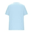 thumbnail image 4 of Liquidation! Hauts Grande Taille pour Femmes, Blouse à Manches Courtes d'Été pour Femmes, Haut Décontracté Uni à Col Rond et Manches Courtes pour Femmes, 4 of 5