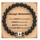 thumbnail image 2 of Pulsera con iniciales en acero inoxidable con cuentas cuadradas de ojo de tigre y letras negras para hombre y mujer, 2 of 2