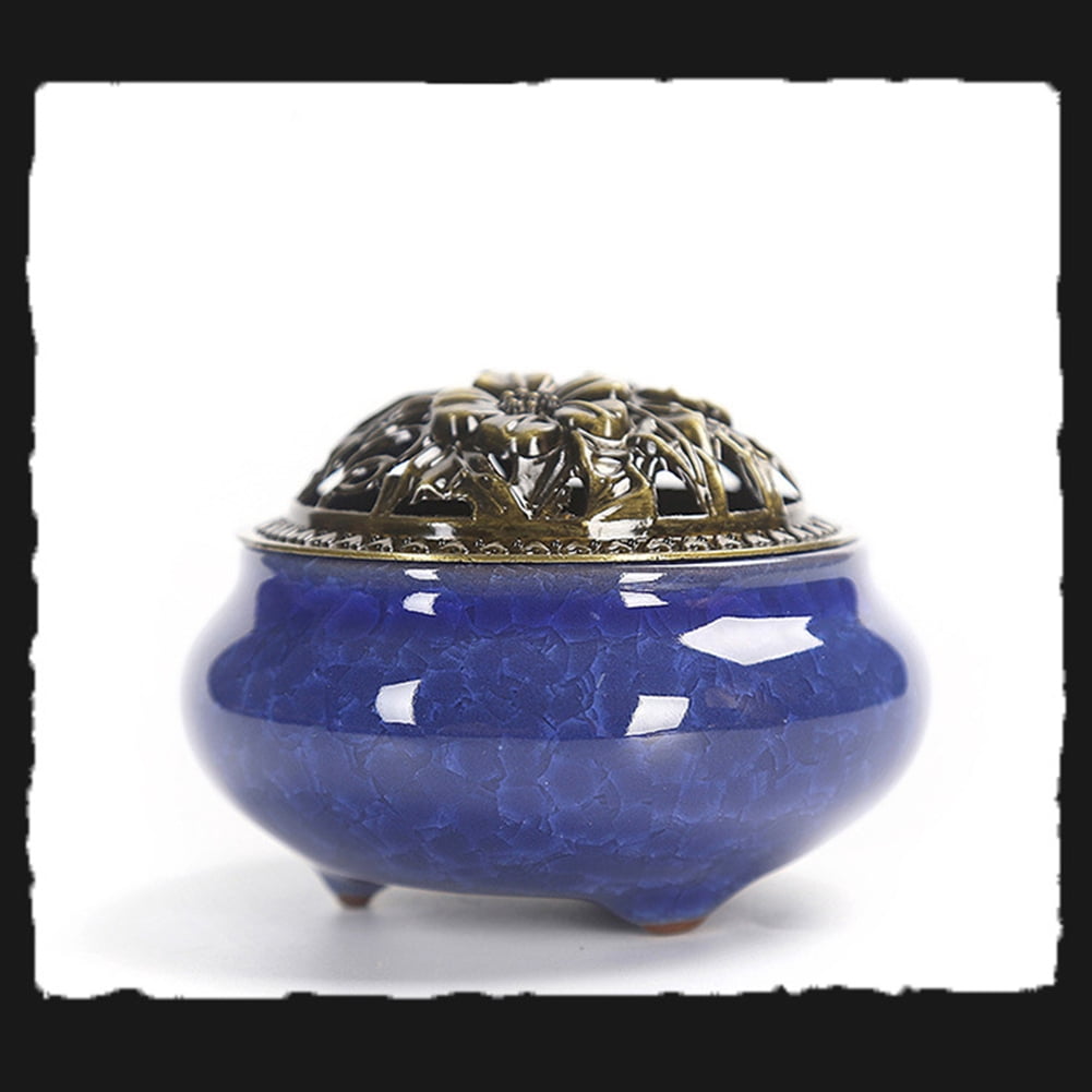 Yesbay Vintage Ceramic Incense Burner Holder Meditation Buddhist Zen Censer Home Decor,Ceramic Censer