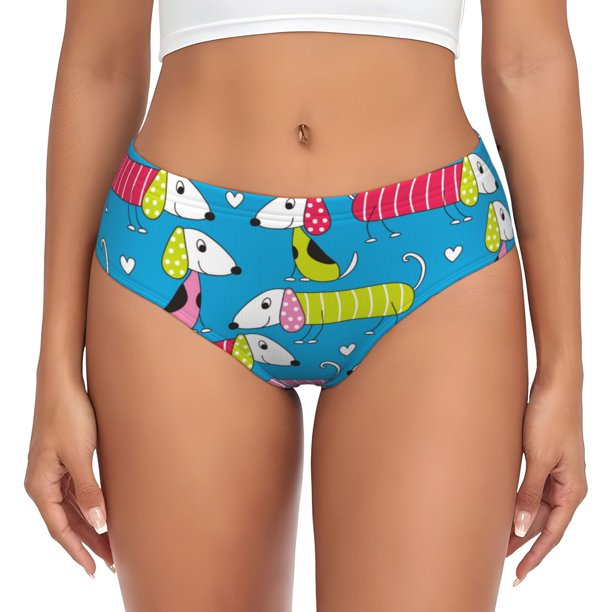 Fotbe Color Dachshund Dog Calzones Estampados para Mujer – Ropa Interior de Algodón, Cómoda, Suave y Elástica-4X-Large