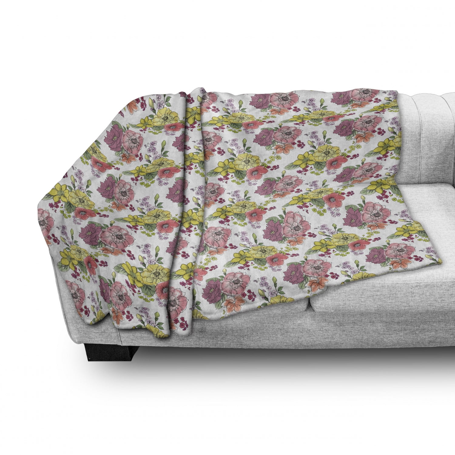Ambesonne Botanical Soft Flannel Fleece Throw Blanket Cozy Plush for Indoor and Outdoor Use Multicolor 50 x 60 Colorful Summer Flowers Peony Iris Lily Blossoms Pastel Spring Beauty Nature Ambesonne Botanical Soft Flannel Fleece Throw Blanket Cozy Plush for Indoor and Outdoor Use Multicolor 50 x 60 Colorful Summer Flowers Peony Iris Lily Blossoms Pastel Spring Beauty Nature