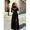 Black, variant on Womens Elegant Black Lace Long Dress, V-Neck, Long Sleeve, Button Front