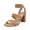 CAMEL, variant on Women's Chunky High Heel Open-Toe Sandals with Elastic Straps