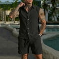 thumbnail image 6 of SDNall Men's Shorts 2-Piece Workout Set, Casual Sports Set with Elastic Waistband and Mesh Pocket, Comfortable Gym Shorts and Blouse for Running, Available in S to XXXL Sizes, 6 of 7