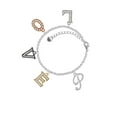 thumbnail image 2 of Delight Jewelry Silvertone Small Gelato Script Initial - P - Multi-Colored Crystal Love Charm Bracelet, 2 of 5
