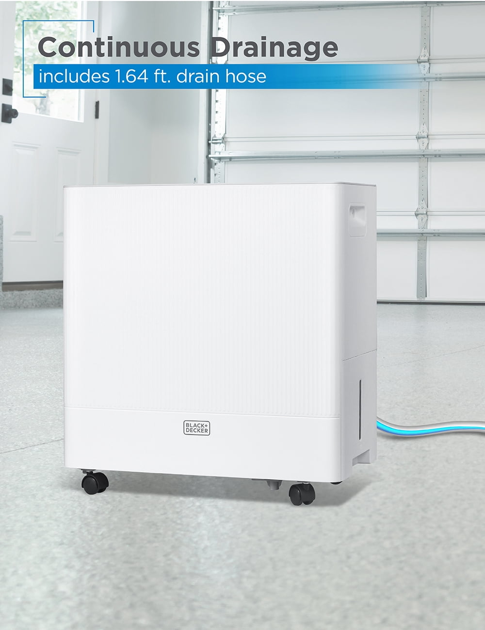 BLACK+DECKER 50-Pint Portable Dehumidifier 4500 sq. ft., ENERGY STAR Certified, BD50MWSA, White
