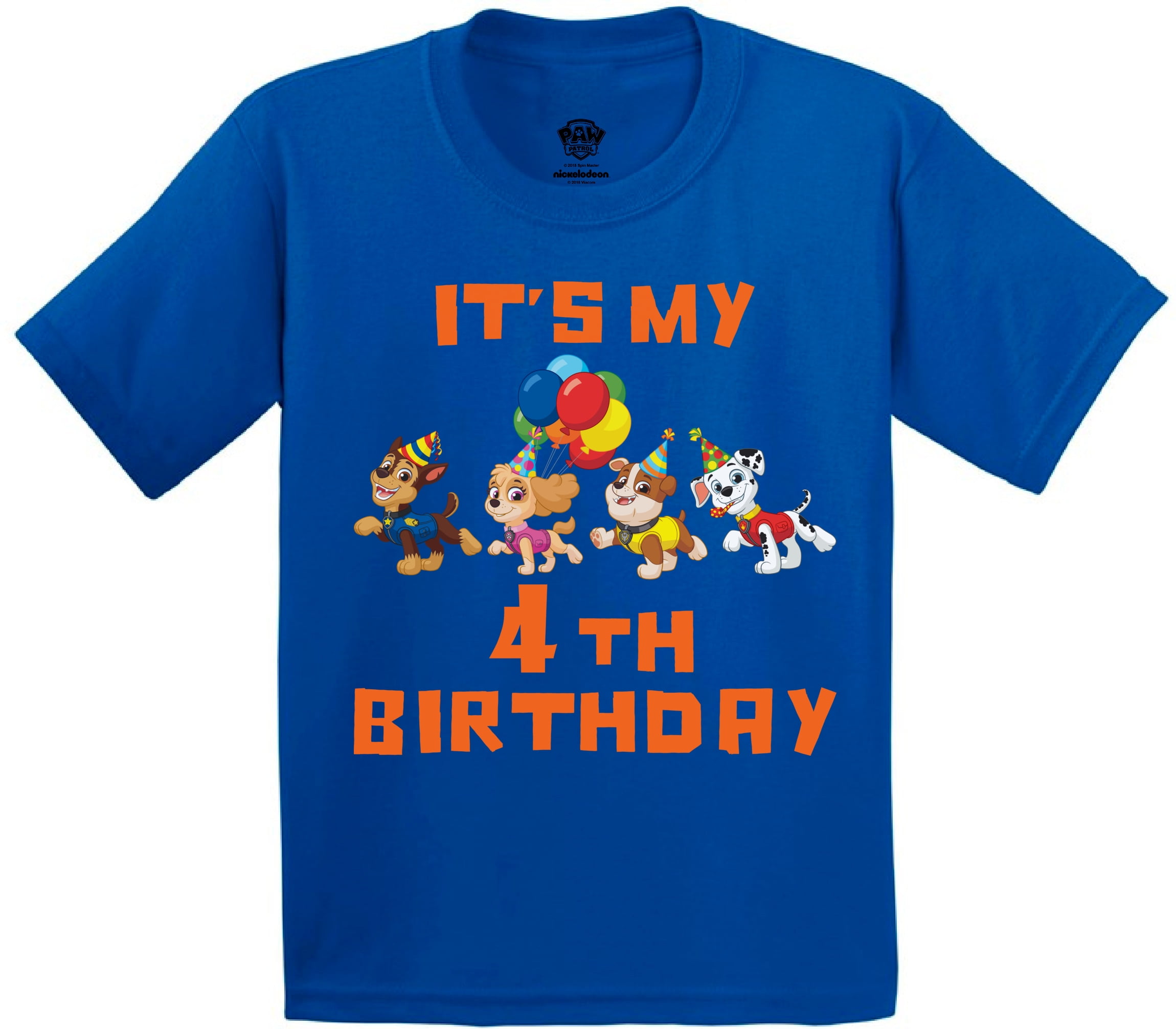 Paw Patrol Tshirt For 4th Birthday Boy Girl Paw Patrol Bday Gift 4 Paw Patrol Tshirt For 4th Birthday Boy Girl Paw Patrol Bday Gift 4