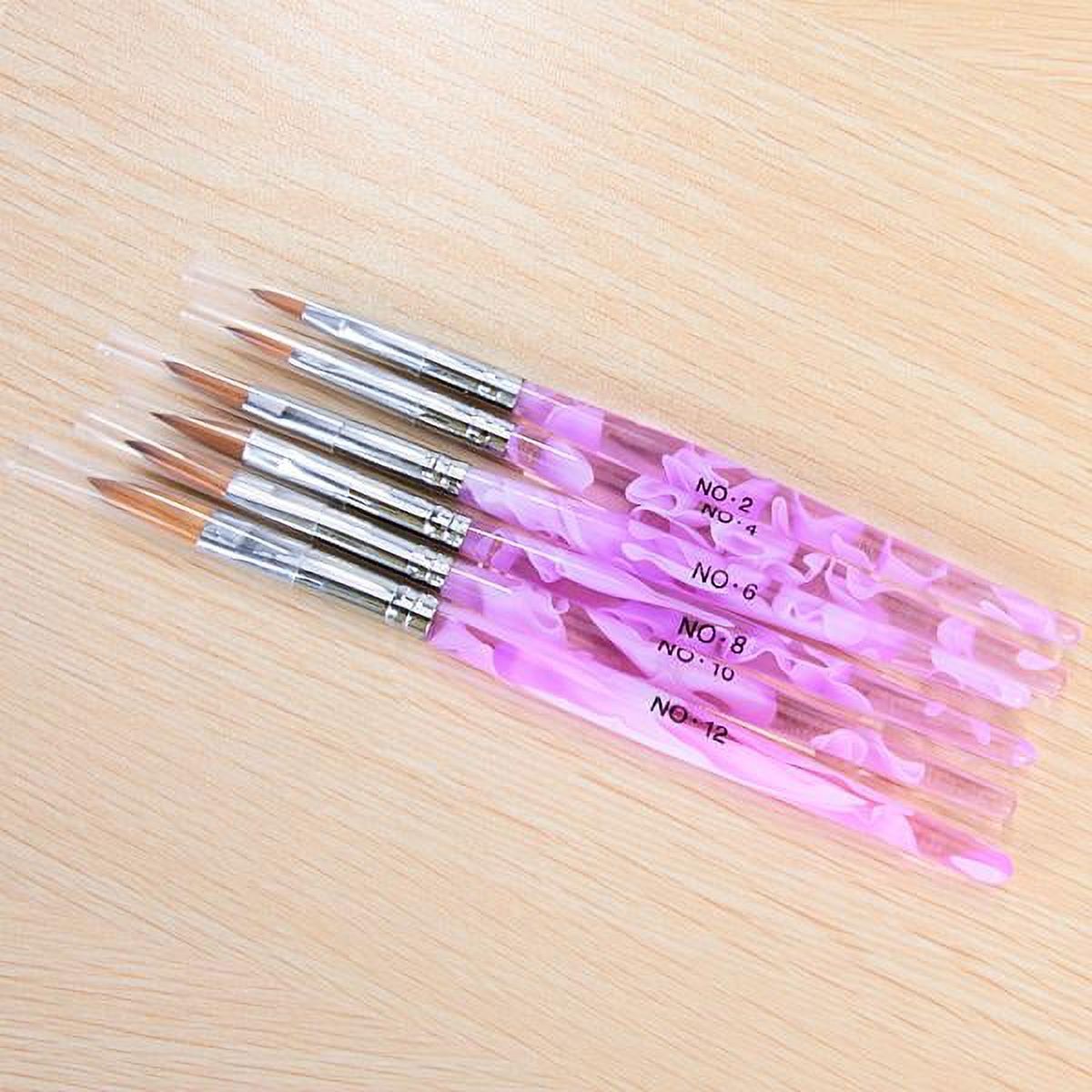 Set Of S Assorted Sizes Acrylic Nail Art Brush Manicure Equipment Beauty Supplies Cosmetic Tool Light Lavender - image 5 of 7