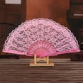 thumbnail image 4 of Walbest Chinese Style Foldable Hand Fan Perspective Handcrafted Plastic Frame Elegant Lace Handheld Fan, Fan Dance Performance Prop, 4 of 7