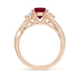 thumbnail image 2 of ANGARA Natural Nature Inspired 1.4 ct Ruby & Diamond Twisted Vine Ring in 14K Rose Gold for Women (Size-7mm) | July Birthstone, Birthday, Anniversary, Jewelry Gift for Women | Natural Ruby Ring, 2 of 10