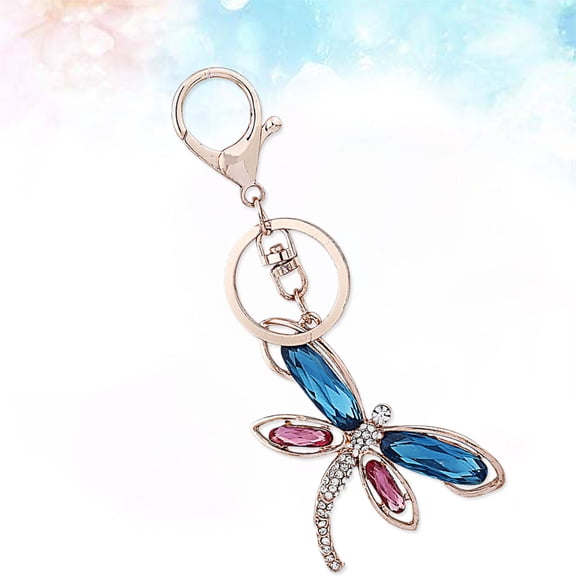 GOOHOCHY  Car Key Chain Dragonfly Pendant Eye-catching Keychain