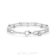thumbnail image 3 of 1.2 Ct Moissanite Double Strand Bracelet 14K White Gold Plated Silver D Color VVS1 Fine Jewelry Gift for Her Size 7 Inches, 3 of 5