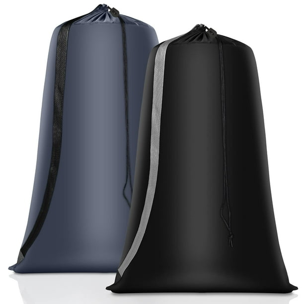 Bolsa de lavandería resistente, paquete de 2 bolsas de nailon XL con correas, organizador grande lavable para ropa sucia con cierre de cordón, bolsa de lavado de viaje para cesta o cesta de lavandería