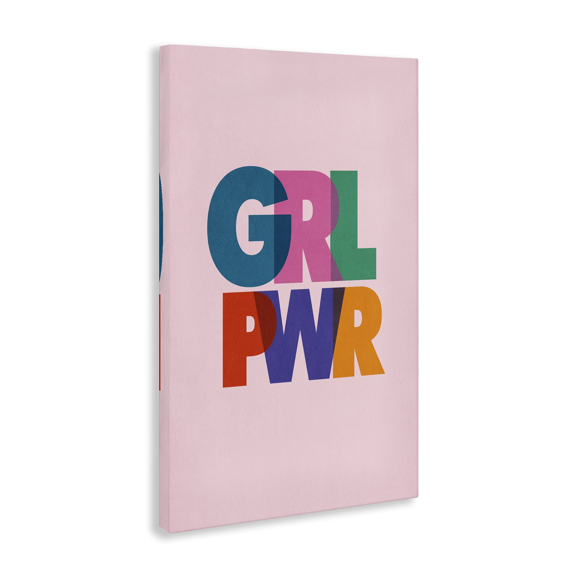 Stupell Industries Girl Power Pastel Text Text & Numbers Painting Wrapped Canvas Art Print Wall Art, 24 x 36