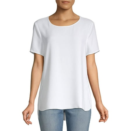 Short Sleeve Step Hem Blouse