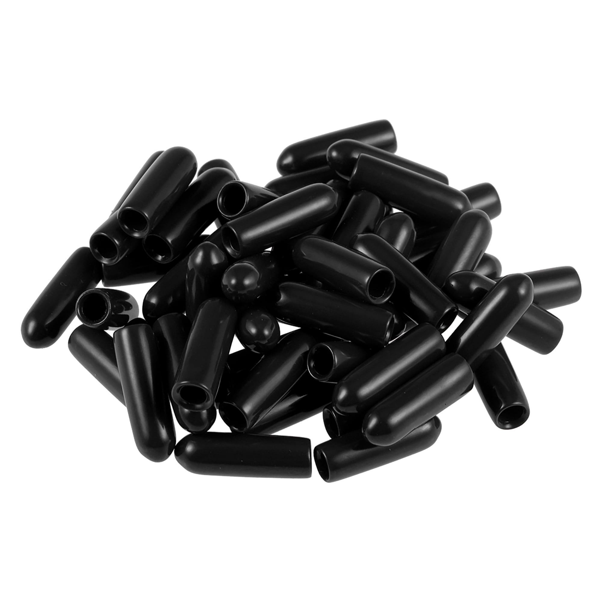 7.5mm ID Screw Thread Protectors Rubber Round end Cap Cover Black Flexible Tube caps Tube tip 100 Pieces 
