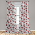 thumbnail image 5 of Ambesonne Ladybugs Curtains, Bug Tree Flower, Pair of 28"x84", Grey Dark Coral Black, 5 of 5