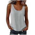thumbnail image 2 of Ynynloco Womens Cotton Linen Tank Tops 2026 Scoop Neck Ribbed Sleeveless Top Casual Basic Loose Fitted Knit Cami Tee Shirts for Summer & Daily Wear, 2 of 7
