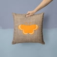 thumbnail image 2 of Carolines Treasures BB1039-BL-OR-PW1414 Butterfly Burlap and Orange   Canvas Fabric Decorative Pillow BB1039 14Hx14W, 2 of 4